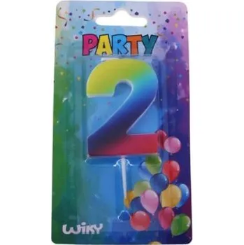 Dortová svíčka Párty svíčka číslo 2 Duha / W008545