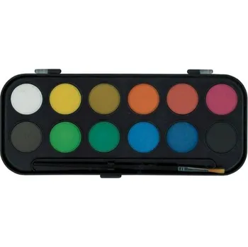 Vodová barva Vodové barvy Europen, 30 mm, 12 ks + štětec