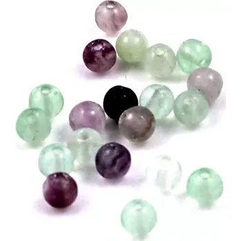 Drahý kámen Korálky z minerálu fluoritu 4mm – 20 ks
