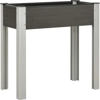 Vyvýšený záhon Zahradní vyvýšený záhon 75 x 40 x 75 cm dřevoplast šedý - 8720286195062
