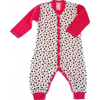 Kojenecký overall OVERAL DLOUHÝ RUKÁV dupačky, Srdíčka malá 80 KLEKLE