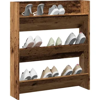 Botník Nástěnný botník old wood 80 x 18 x 90 cm kompozitní dřevo - 8721158438973