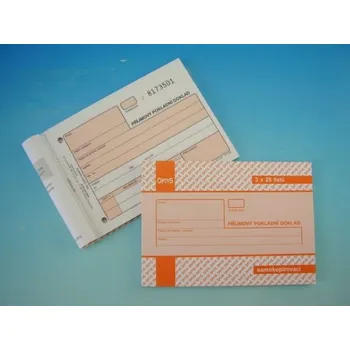Doklad Příjmový pokladní A6 3x25 listů NCR,propis. /OP1082/