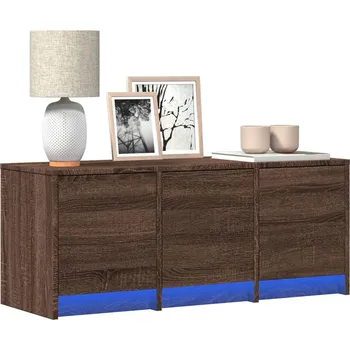 Televizní stolek TV skříňka s LED hnědý dub 97 x 34 x 40 cm kompozitní dřevo - 8721102968075