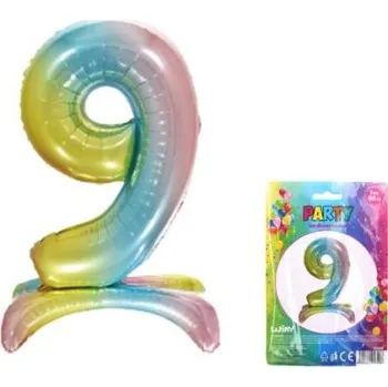 Balónek Balónek nafukovací - číslo 9 duha (W026555 )