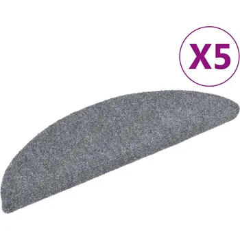 Nášlap na schod Schodové rohože samolepicí 5 ks 56 x 17 x 3 cm světle šedé půlkulaté - 8720286327869