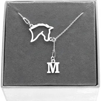 Náhrdelník Stříbrný náhrdelník koník s libovolným PÍSMENEM, KŮŇ S PÍSMENEM STŘÍBRO 925
