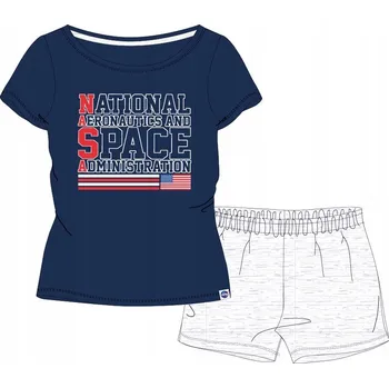 Dámské noční prádlo 158cm Dětské pyžamo bavlněné NASA s licencí letní tmavě modré