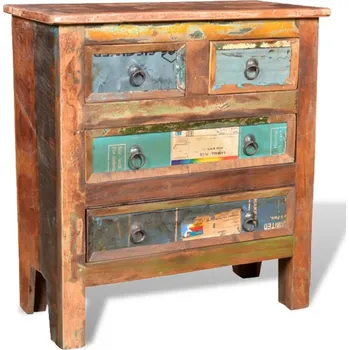 Komoda Komoda se 4 zásuvkami masivní recyklované dřevo - 8718475882084