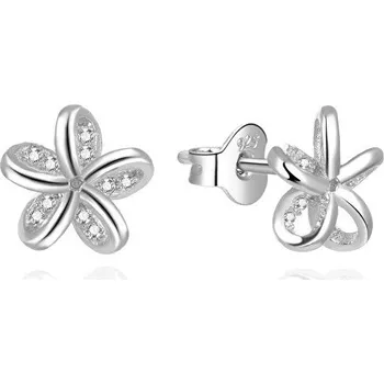 Náušnice Beneto Jemné náušnice kytičky se zirkony AGUP2325L