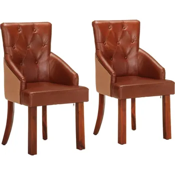 Jídelní židle Jídelní židle 2 ks hnědé pravá kozí kůže - 8719883998220