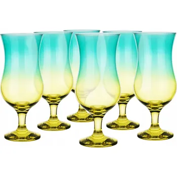 Sklenice Sada 6 Ks koktejlových Skleničky GLASMARK Colorful Yellow na nápoj o objemu 420 ml