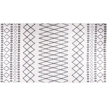 Koberec Koberec pratelný 190 x 300 cm černobílý protiskluzový - 8720286654088