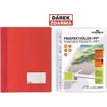 Rychlovazač Duralux A4+, průsvitný, červený, 25 ks - Akce