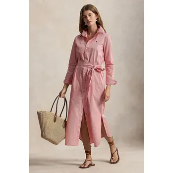 Dámské šaty Bavlněné šaty Polo Ralph Lauren 211A96362 růžová 03X, vel. 32