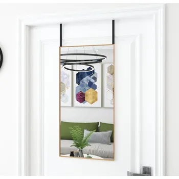 Zrcadlo Zrcadlo na dveře zlaté 40 x 80 cm sklo a hliník - 8720286344972