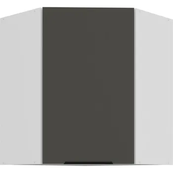 Kuchyňská skříňka Horní rohová skříňka LUNARA 1 - 60x60 cm, grafit / bílá