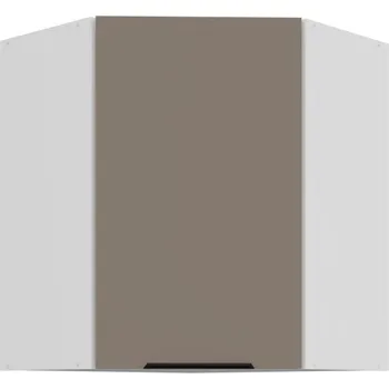 Kuchyňská skříňka Horní rohová skříňka LUNARA 1 - 60x60 cm, tmavě béžová / bílá