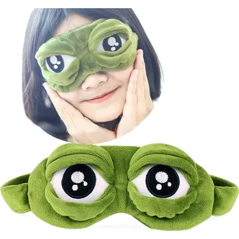 Škraboška na spaní Camerazar Jemná maska na spaní se žabkami v zelené barvě