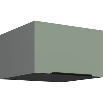 Kuchyňská skříňka Horní hluboká skříňka s výklopnými dvířky LUNARA - šířka 60 cm, zelená / antracit