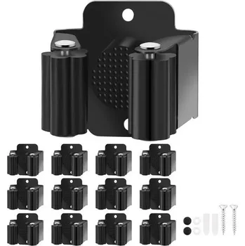 Věšák Držák na koště, 12 kusů, nástěnný držák na koště, nástěnný držák na nářadí, nástěnný držák na