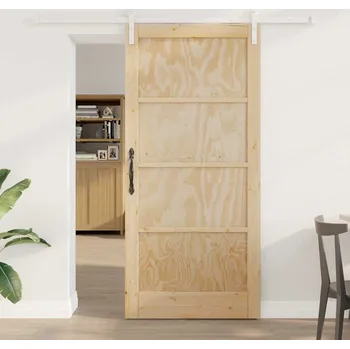 Interiérové dveře vidaXL Posuvné dveře Hnědá 93 x 202 cm Masivní borové dřevo [3333262]