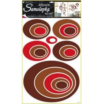 Samolepící dekorace Samolepky na zeď elipsy hnědé 60x42cm [A]