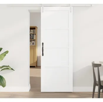 Interiérové dveře vidaXL Posuvné dveře Bílá 73,5 x 198,5 cm Masivní borové dřevo [3333243]