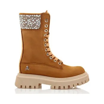 Dámské kozačky PHILIPP PLEIN Kozačky 1217 Écru 25