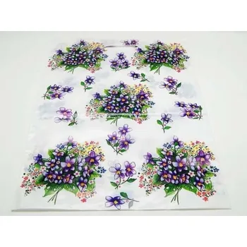 Dárková taška Taška PE oboustranná Lika Fialky 345x500 s průhm.