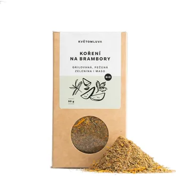 Kuchyňská sůl KVĚTOMLUVA Bio koření na BRAMBORY, GRILOVANÁ, PEČENÁ ZELENINA i MASO 50 g