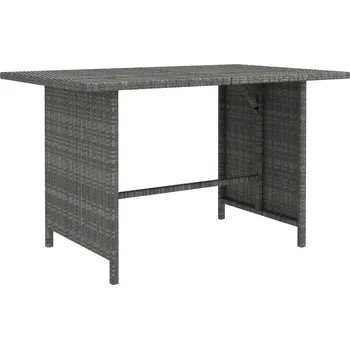 Zahradní sestava Zahradní jídelní stůl šedý 110 x 70 x 65 cm polyratan - 8720286166666
