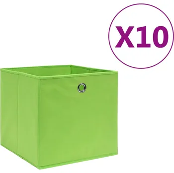 Úložný box Úložné boxy 10 ks netkaná textilie 28 x 28 x 28 cm zelené - 8720286087466