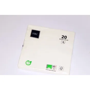 Papírový ubrousek Ubrousky PM HRC bílé 33x33cm, 20 ks