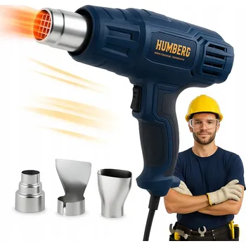 Horkovzdušná pistole HORKOVZDUŠNÁ PISTOLE DVA RYCHLOSTNÍ STUPNĚ VÝKONNÁ 2000 W MAX 600 °C HUMBERG + 4 TRYSKY