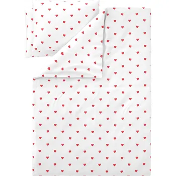 Povlečení LIVARNO® Ložní povlečení Renforcé, 220 x 240 cm, 70 x 90 cm (bílá/červená)