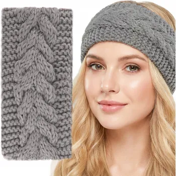 Čelenka Čelenka na hlavu s ušima teplá silná zimní do vlasů cop tmavě šedá