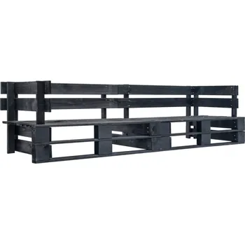 Zahradní pohovka 2místná zahradní pohovka z palet černá dřevo - 8719883709215