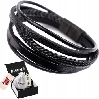 Náramek PLETENÝ NÁRAMEK OCEL 316L A KŮŽE