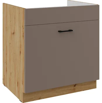 Kuchyňská linka Spodní skříňka pod dřez Bolonia 80 ZL 1S BB - Premium Box Barva korpusu: Dub artisan, Barva dvířek: Truffle Grey
