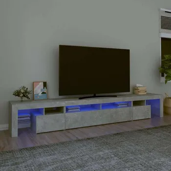 Televizní stolek TV skříňka s LED osvětlením betonově šedá 260x36,5x40 cm IM_3152781