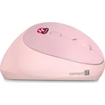 Myš CONNECT IT LADIES ergonomická vertikální - bezdrátová - růžová