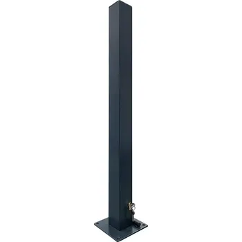 Plotový sloupek Flomat Černý plastový ocelový parkovací ochranný sloupek - 100 cm