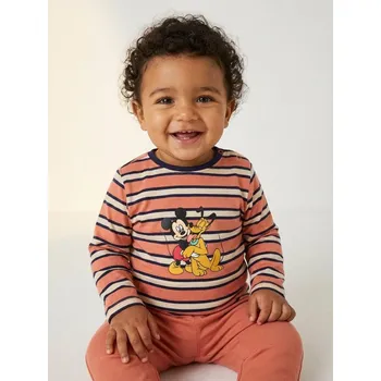 Chlapecké tričko Sinsay - Bavlněné tričko s pruhy Mickey Mouse - oranžová - 126FX-28X - 126FX-28X-98