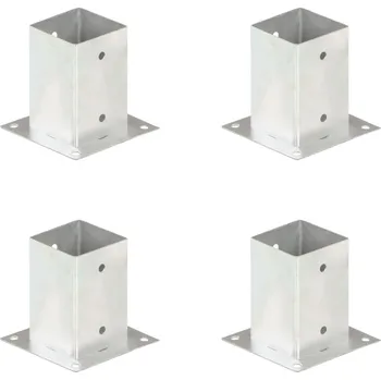 Plotový sloupek Patka na sloupek 4 ks pozinkovaný kov 91 mm - 8719883833712