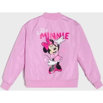 Dívčí bunda Sinsay - Bunda bomber s potiskem na zádech Minnie Mouse - levandulová - 229HY-04X - 229HY-04X-140
