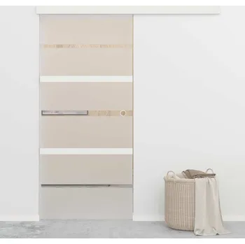 Interiérové dveře Posuvné dveře ESG sklo a hliník 90 x 205 cm stříbrné - 8719883886756