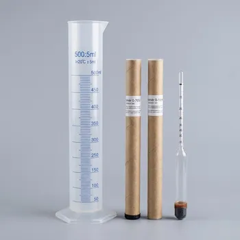 Kuchyňský teploměr Cukroměr 0-10% (bez teploměru) + Odměrný válec 500ml (plastový) + Lihoměr 0-70% (s teploměrem)
