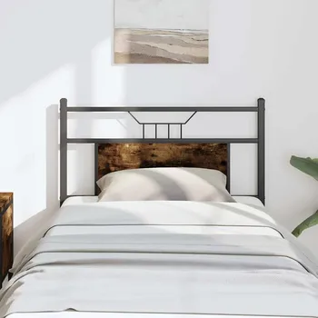 Čelo postele kouřový dub 80 cm kompozitní dřevo a ocel - 8721158680013