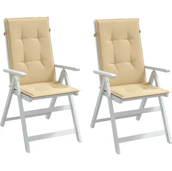 Podsedák Podušky na židli vysoké opěradlo 2 ks béžová melanž 120x50x4 cm - 8721012460829